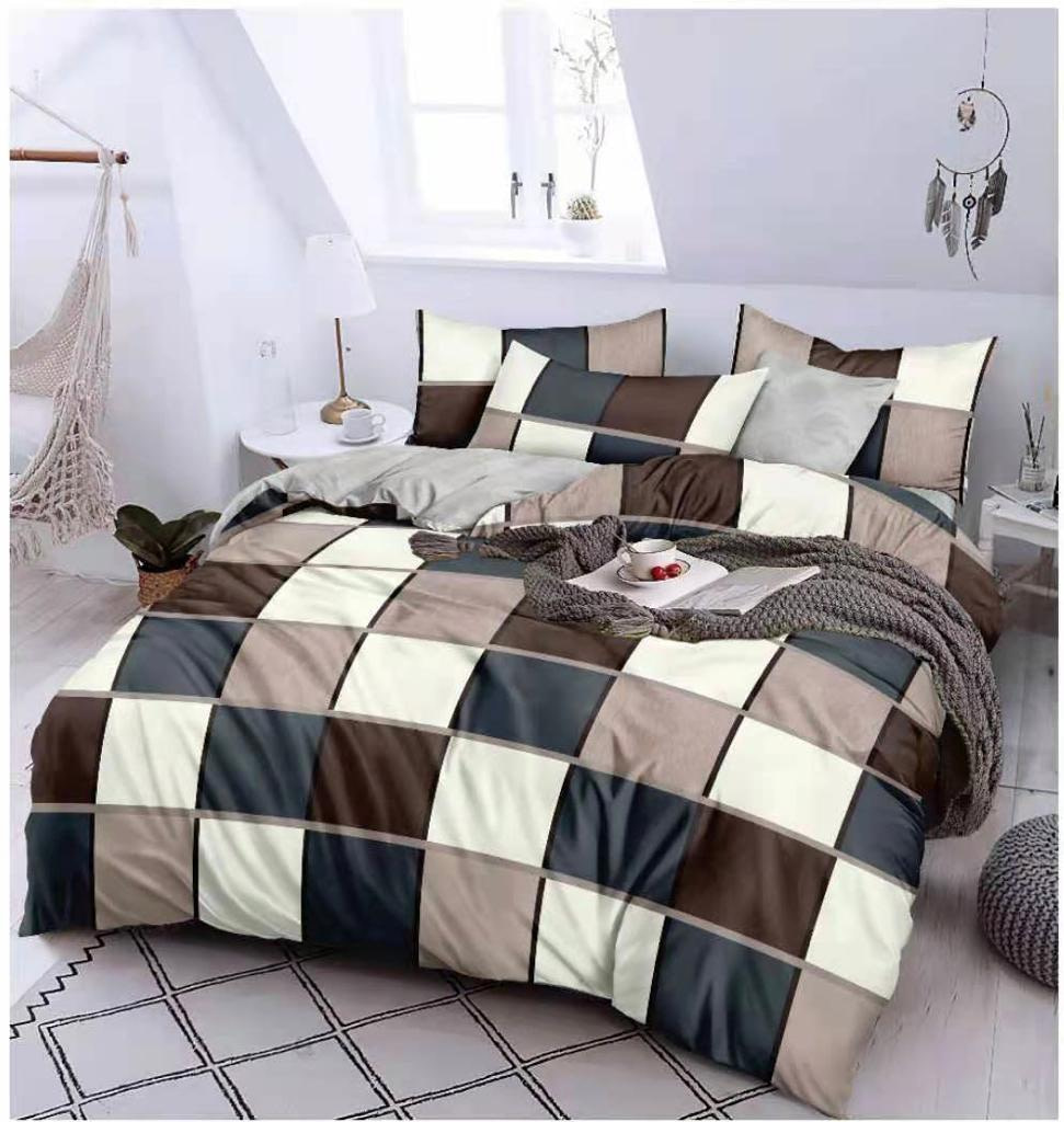 URBANA Designer King Size Multi Color Checks Design Bed Sheet with 2 Pillow Covers (108×018 Inch)